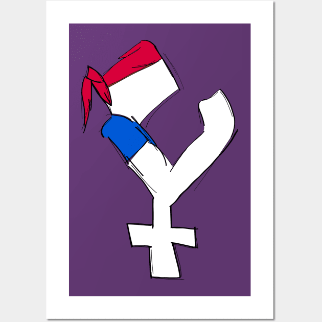 Feminist Woman Pride Symbol Wall Art by RaizePeace